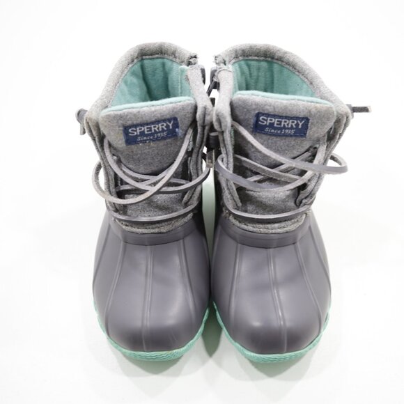 Sperry Saltwater Gray Nylon & Rubber Waterproof Rain Duck Boots - Toddler 7 - Picture 6 of 7